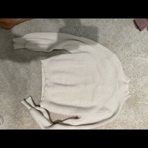 Zara crop white mock neck sweater